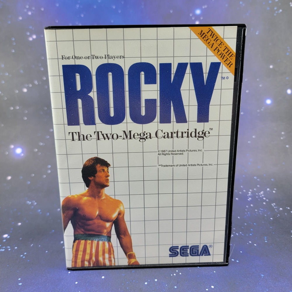 Rocky Sega Master System 1987 Two-Mega Cartridge Complete with Case and Manual